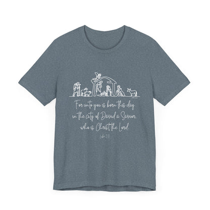 Luke 2:11 Nativity Short Sleeve Tee