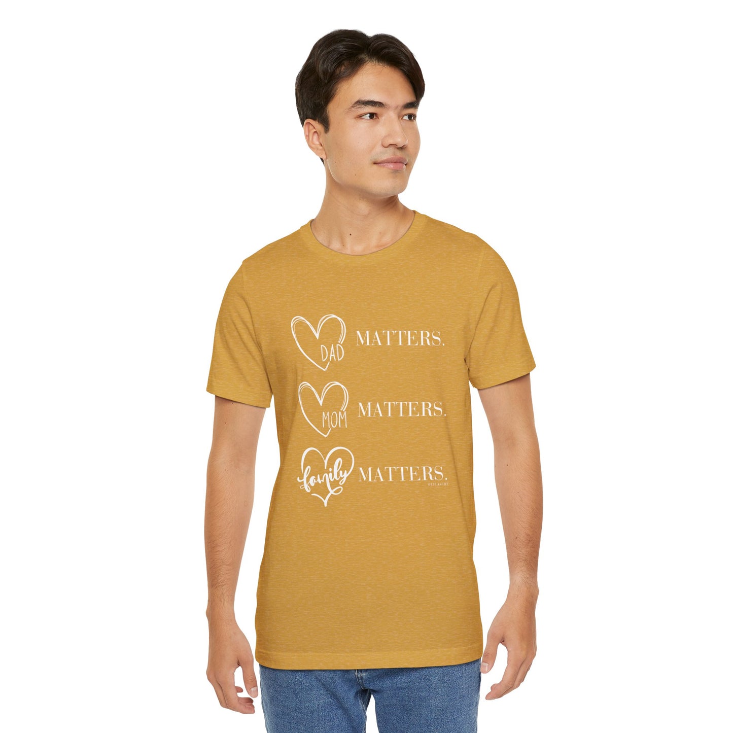 "Family Matters" (white print) Unisex Jersey Short Sleeve Tee