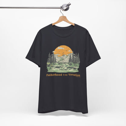 "Fatherhood is my Vocation" (mountains) Unisex Jersey Short Sleeve Tee