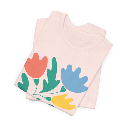 "Motherhood is my Vocation" (three flowers) Unisex Jersey Short Sleeve Tee