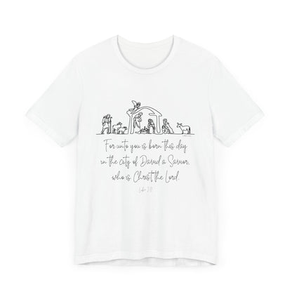 Luke 2:11 Nativity Short Sleeve Tee