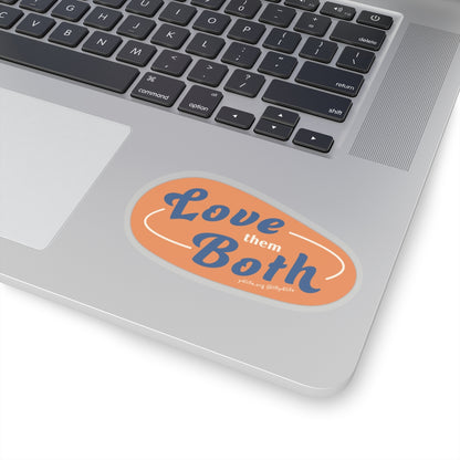 Love Them Both Orange Kiss-Cut Sticker