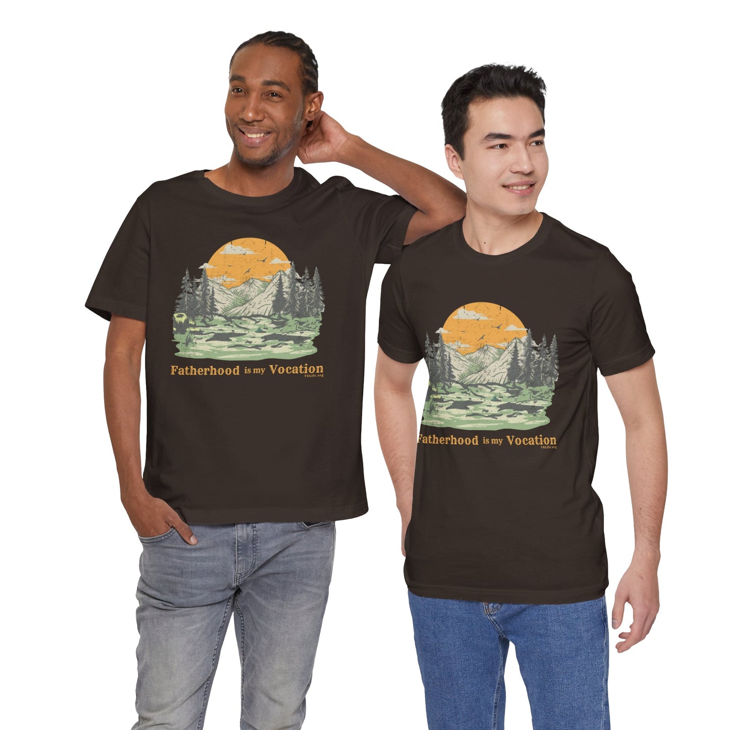 "Fatherhood is my Vocation" (mountains) Unisex Jersey Short Sleeve Tee