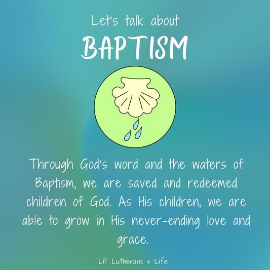 Lil' Lutherans "Words In Church" - Baptism Fold Out Activity Page