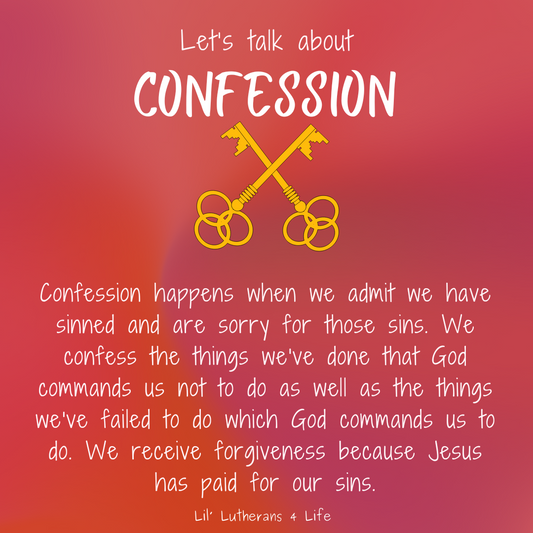 Lil' Lutherans "Words In Church" - Confession Fold Out Activity Page