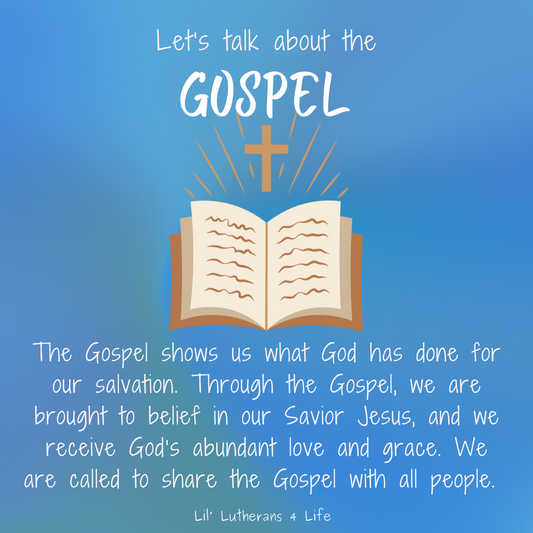 Lil' Lutherans "Words In Church" - Gospel Fold Out Activity Page