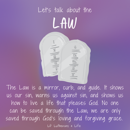 Lil' Lutherans "Words In Church" - Law Fold Out Activity Page