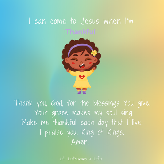 Lil' Lutherans "I Can Come to Jesus" - Thankful Fold Out Activity Page